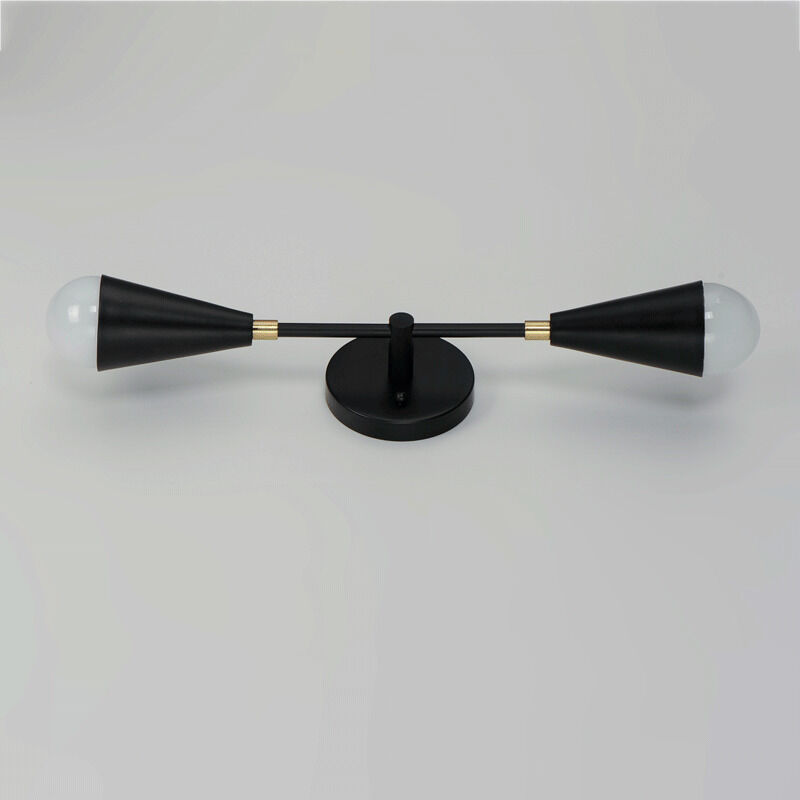 Lovell 2 Light 5 inch Black/Satin Brass ADA Wall Sconce Wall Light in Bulb Not Included