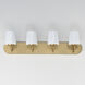 Durham 4 Light 30 inch Natural Aged Brass Bath Vanity Wall Light