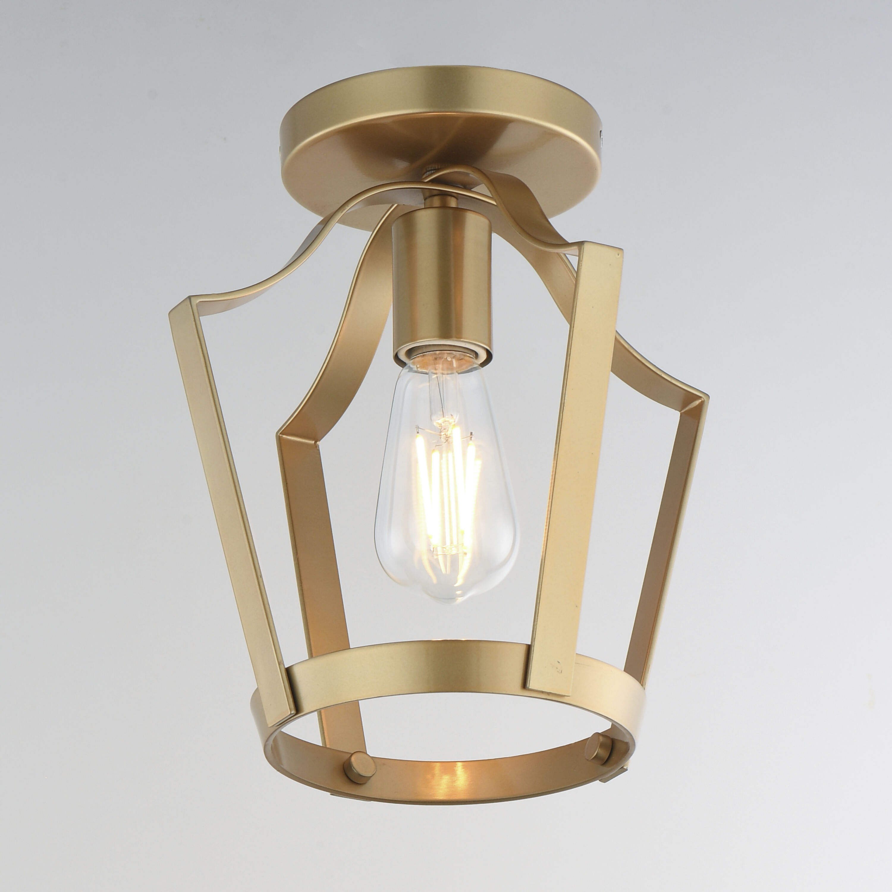 Arden 1 Light 9.5 inch Natural Aged Brass Semi-Flush Mount Ceiling Light