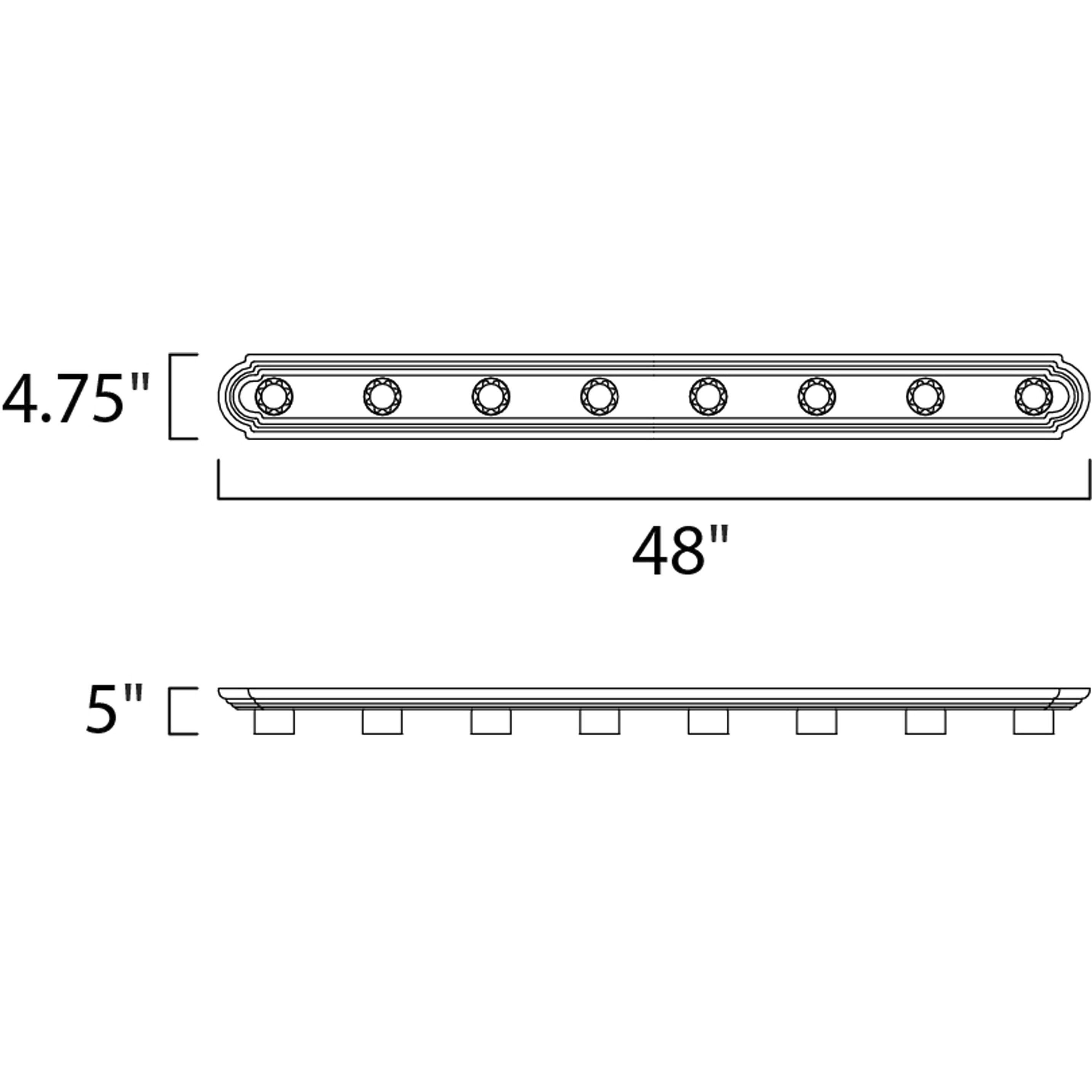 Essentials - 712x 8 Light 48 inch Satin Nickel Bath Light Wall Light