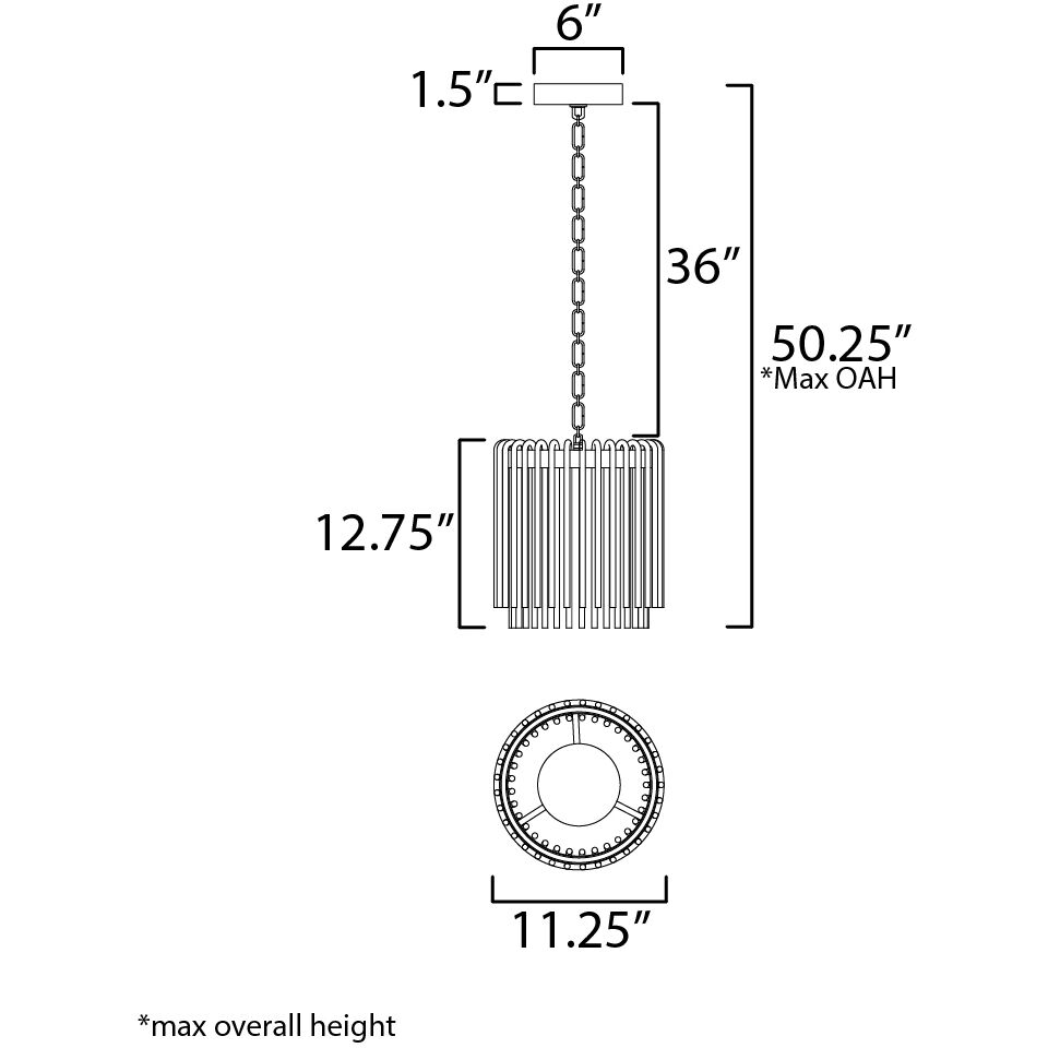 Jolie LED 11 inch Polished Nickel Single Pendant Ceiling Light