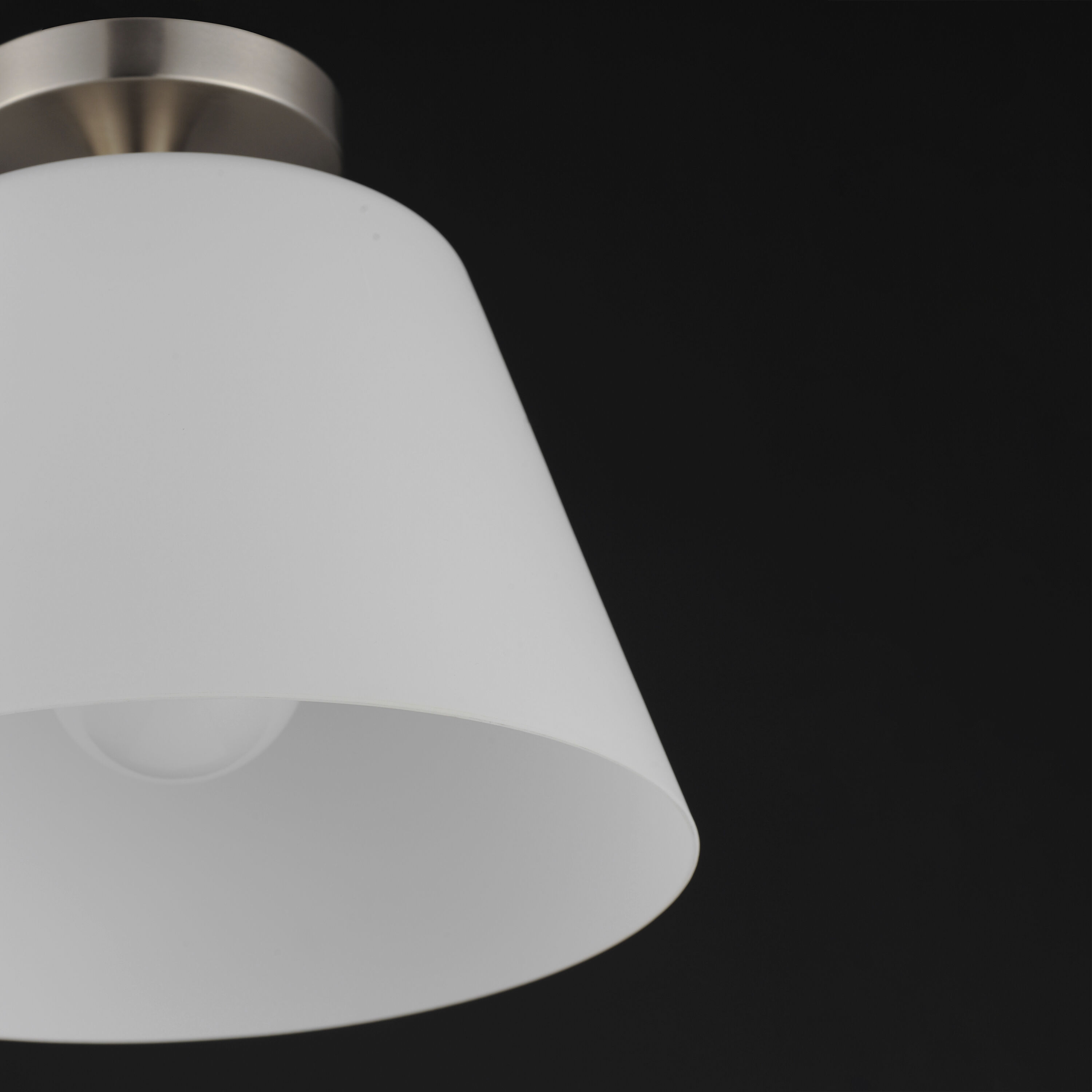 Hudson 1 Light 12 inch Satin Nickel Flush Mount Ceiling Light in Satin White