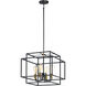 Liner 4 Light 17.75 inch Black/Satin Brass Single Pendant Ceiling Light
