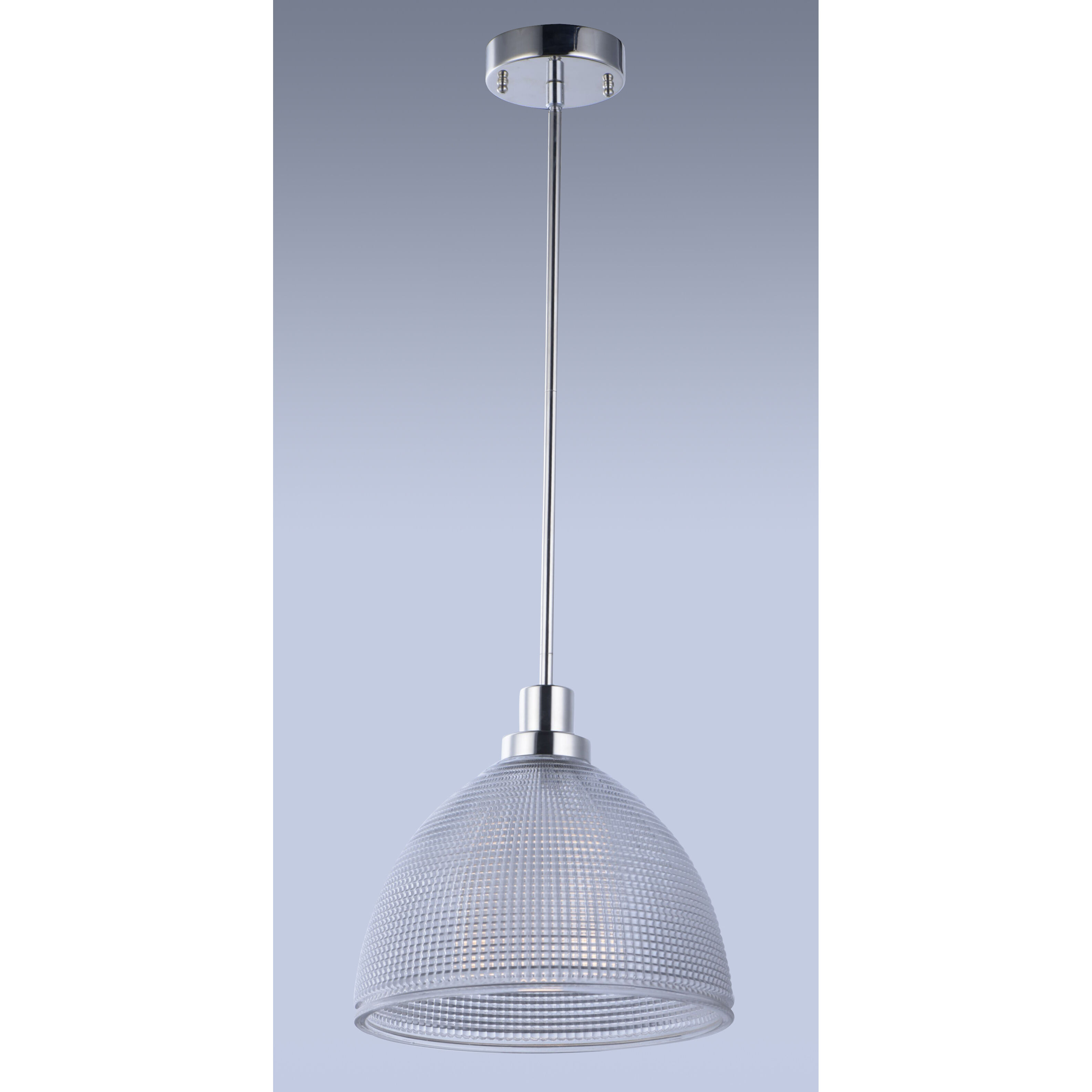 Retro LED 12 inch Polished Nickel Single Pendant Ceiling Light