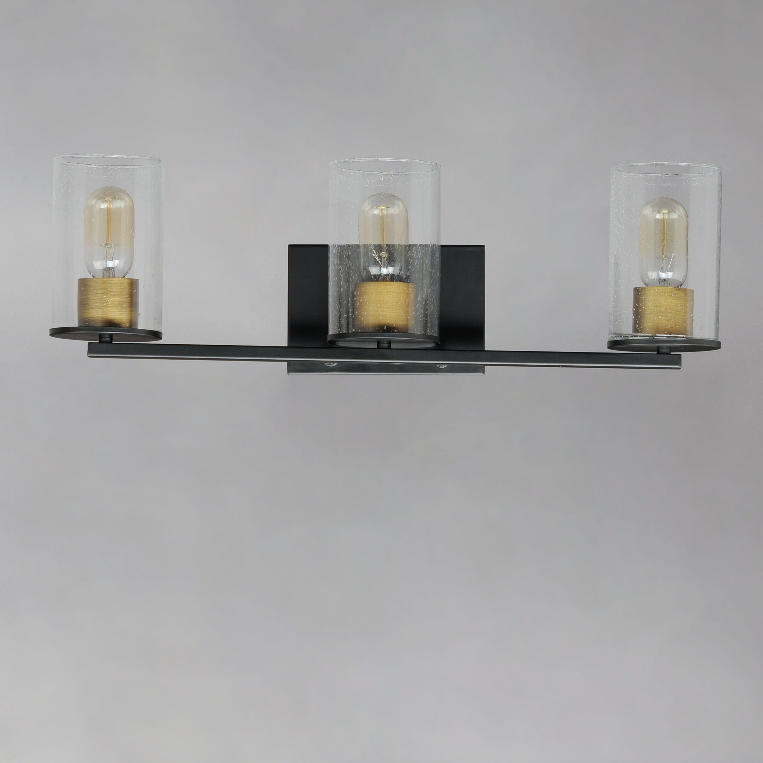 Sleek 3 Light 24 inch Antique Brass/Black Bath Vanity Wall Light