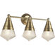 Hargreaves 3 Light 24 inch Natural Aged Brass Bath Vanity Wall Light