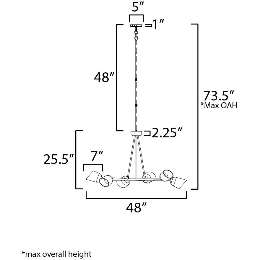 Keppe 6 Light 48 inch Dark Bronze Chandelier Ceiling Light