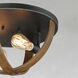 Compass 2 Light 15.75 inch Antique Pecan and Black Flush Mount Ceiling Light