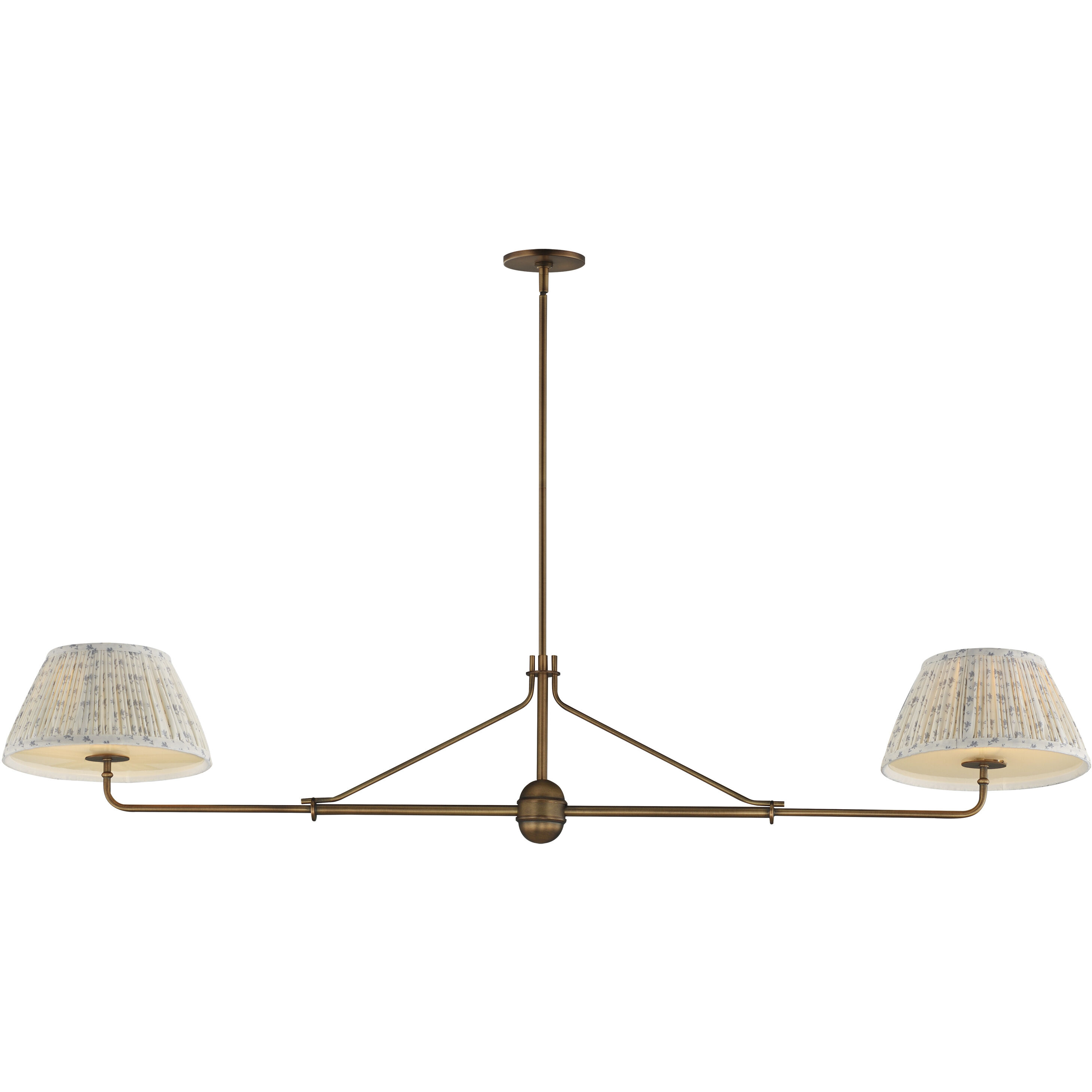 Dunbridge 2 Light 62 inch Weathered Brass Linear Pendant Ceiling Light