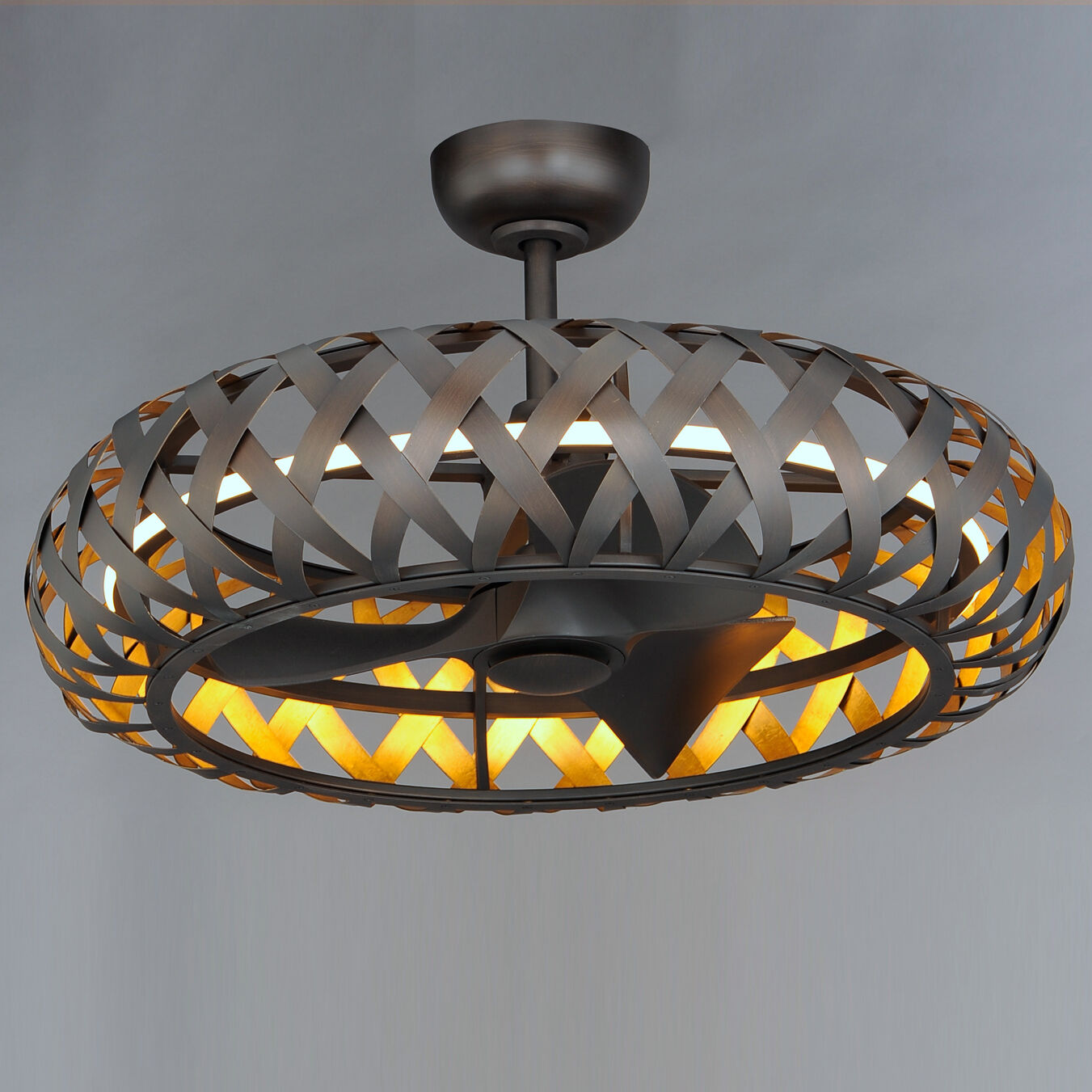 Weave 33 inch Bronze Gilt/Gold Fandelight