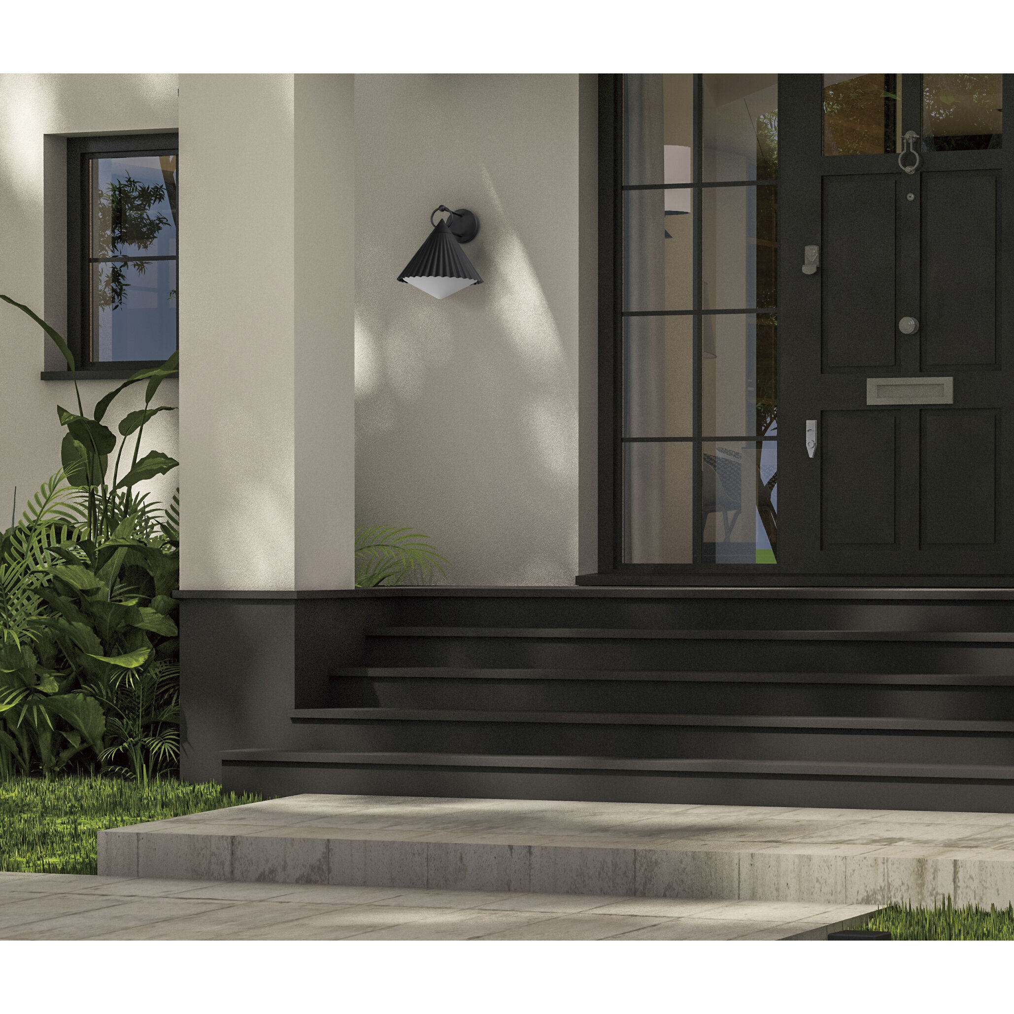 Odette 1 Light 13.75 inch Black Outdoor Wall Mount