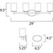 Cylinder 4 Light 29 inch Satin Nickel Bath Vanity Wall Light