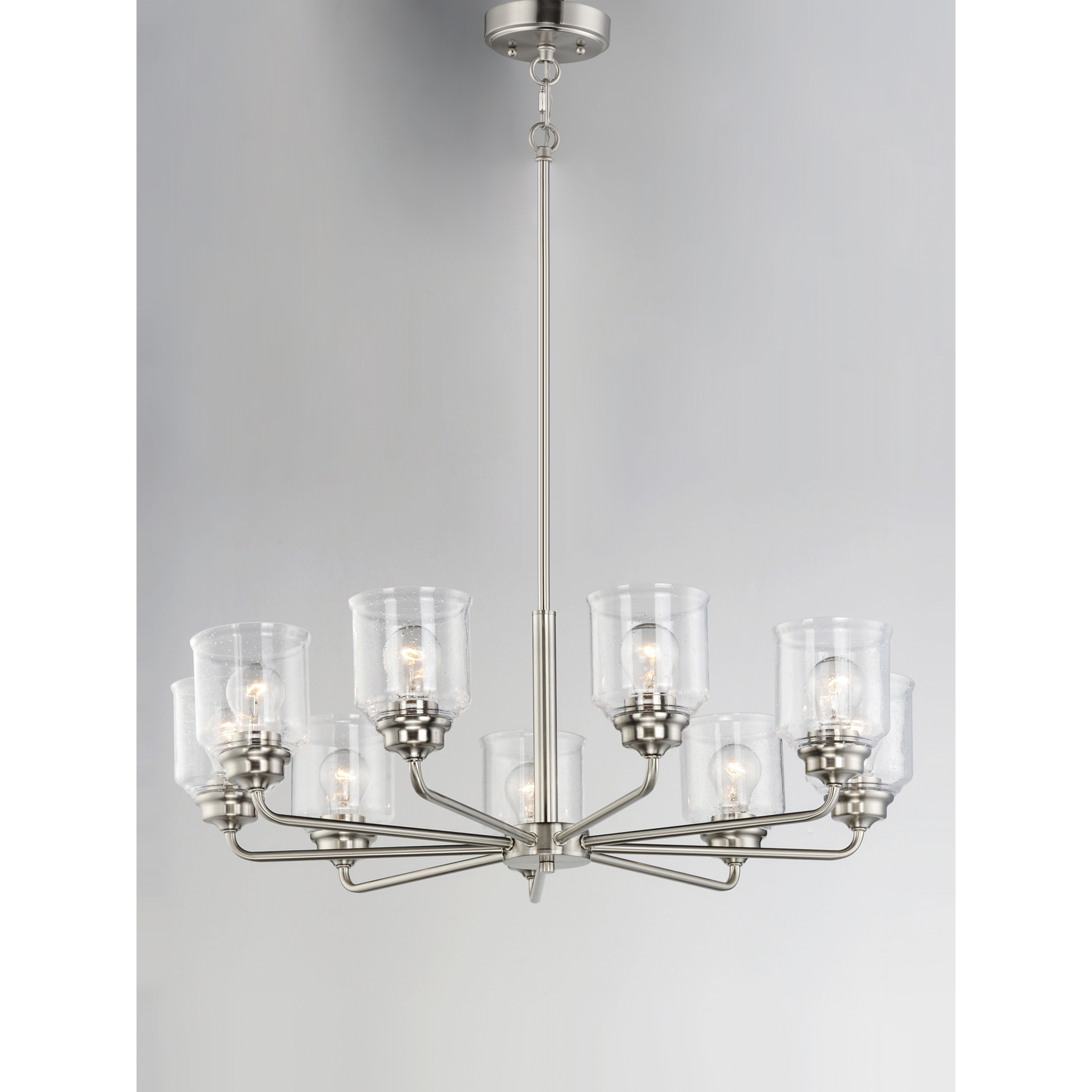 Acadia 8 Light 32 inch Satin Nickel Chandelier Ceiling Light