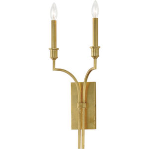 Normandy 2 Light 9 inch Gold Leaf Wall Sconce Wall Light