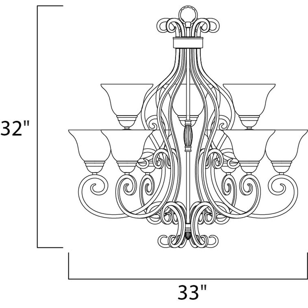 Manor 9 Light 33 inch Oil Rubbed Bronze Multi-Tier Chandelier Ceiling Light