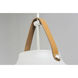 Nordic 1 Light 14.25 inch Tan Leather and White Single Pendant Ceiling Light