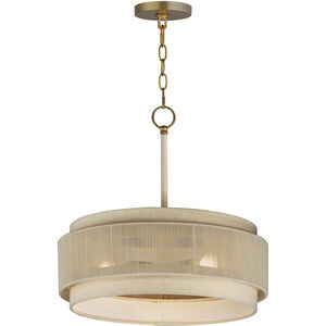Seacliff 3 Light 20 inch Natural Aged Brass Single Pendant Ceiling Light