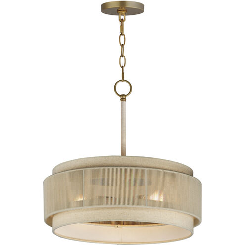 Seacliff 3 Light 20 inch Natural Aged Brass Single Pendant Ceiling Light