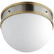Duke 1 Light 12.25 inch Satin Nickel and Satin Brass Flush Mount Ceiling Light