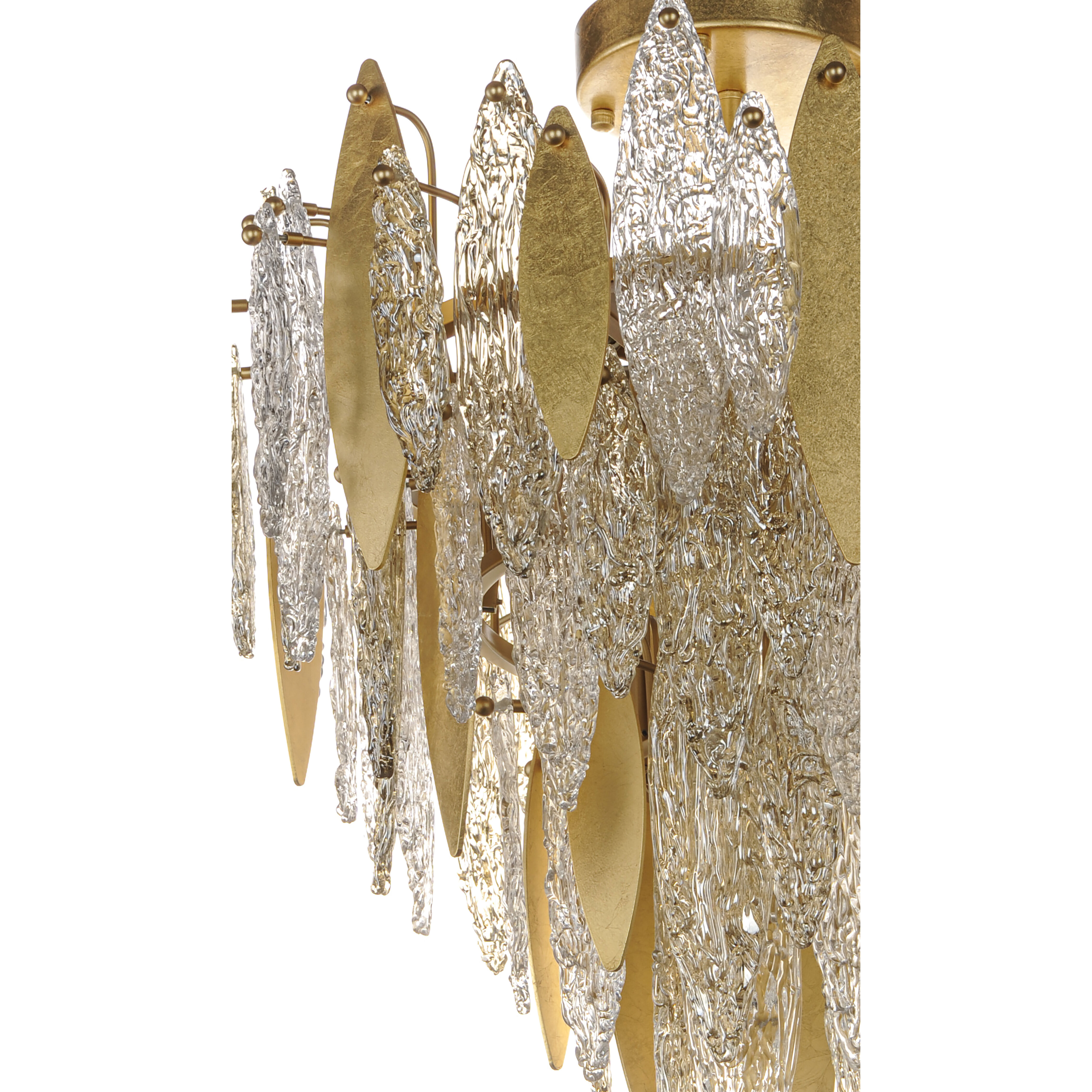 Majestic 10 Light 24 inch Gold Leaf Flush Mount Ceiling Light