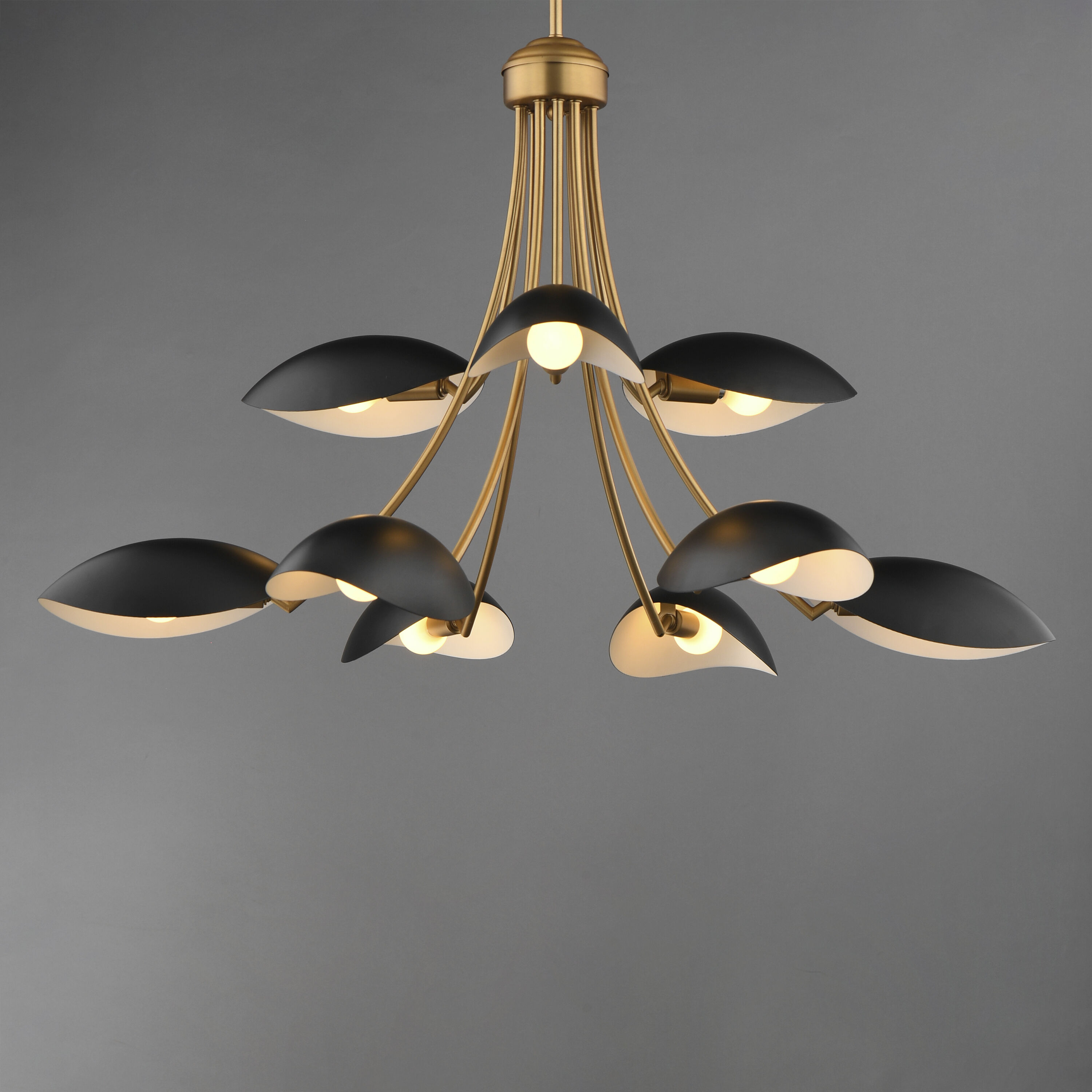 Maris 9 Light 33.5 inch Black and Natural Aged Brass Multi-Tier Chandelier Ceiling Light
