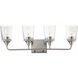 Hudson 4 Light 28.25 inch Satin Nickel Bath Vanity Wall Light in Clear