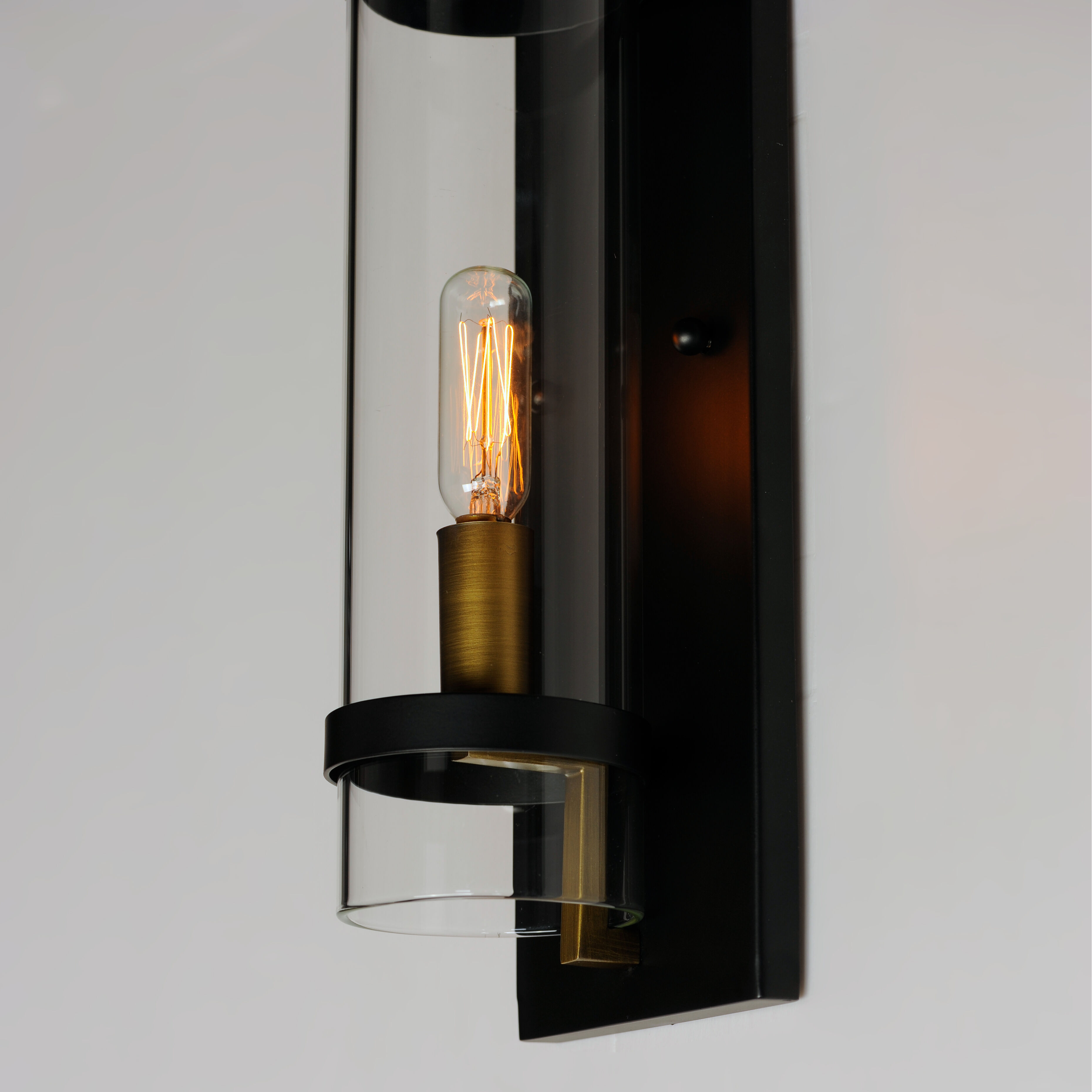 Capitol 1 Light 5 inch Black / Antique Brass Flush Mount Ceiling Light