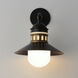 Admiralty 1 Light 16.75 inch Black and Antique Brass Outdoor Wall Mount in Antique Brass and Black