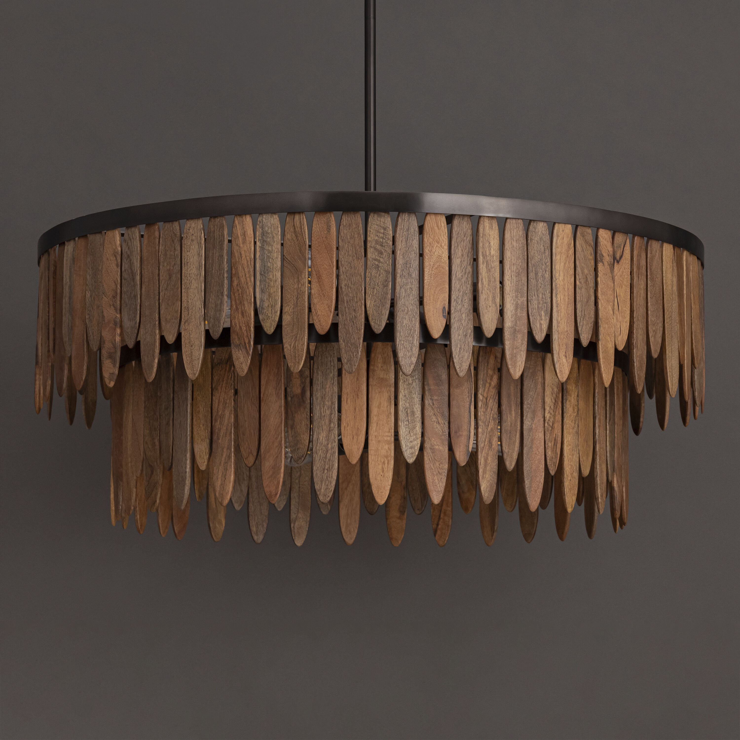 Marimba 7 Light 36 inch Walnut Single Pendant Ceiling Light