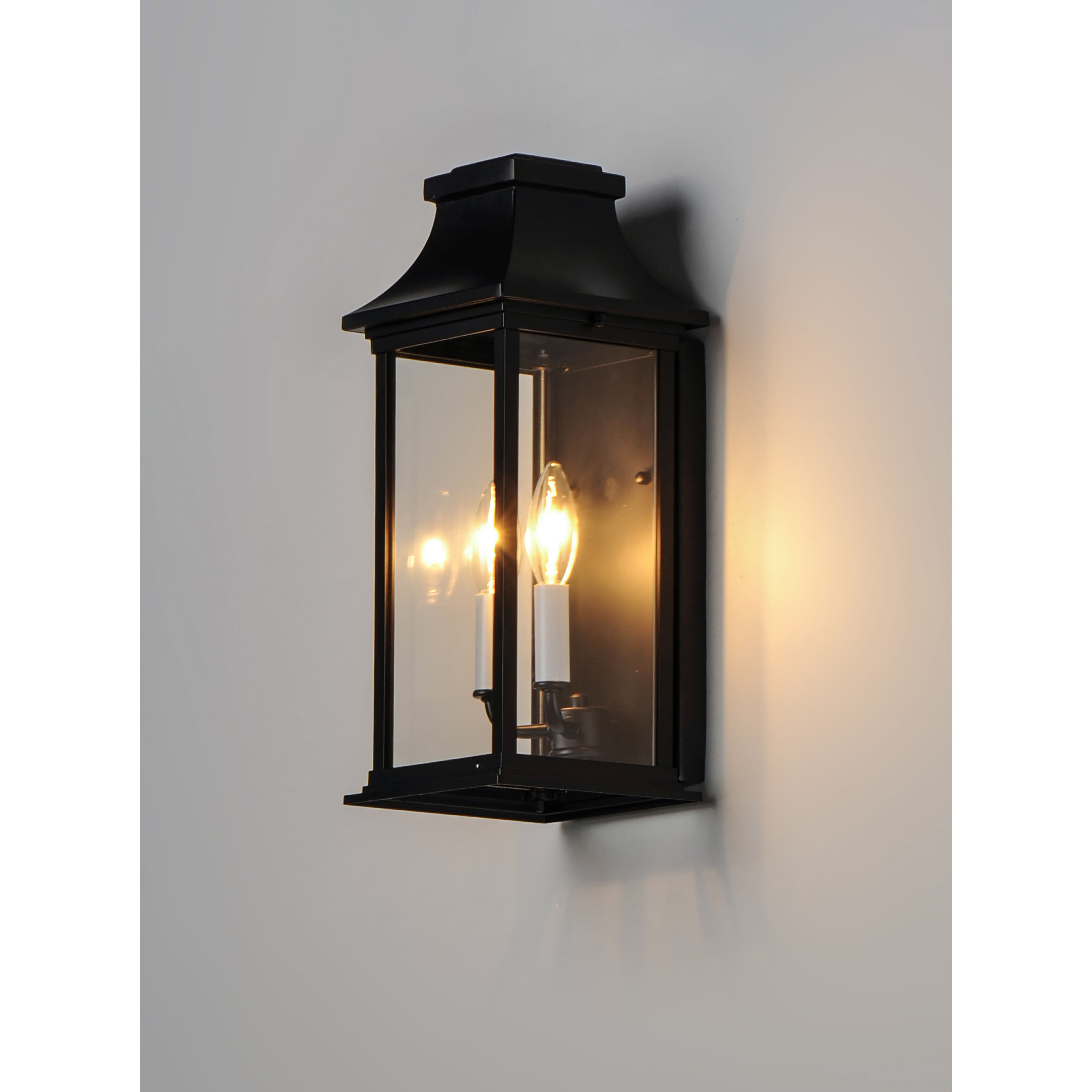 Vicksburg 2 Light 16.25 inch Black Outdoor Wall Mount