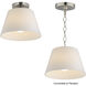 Hudson 1 Light 12 inch Satin Nickel Flush Mount Ceiling Light in Satin White