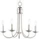 Logan 5 Light 21 inch Satin Nickel Multi-Light Pendant Ceiling Light
