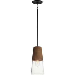 Carpenter 1 Light 6.5 inch Walnut and Black Mini Pendant Ceiling Light