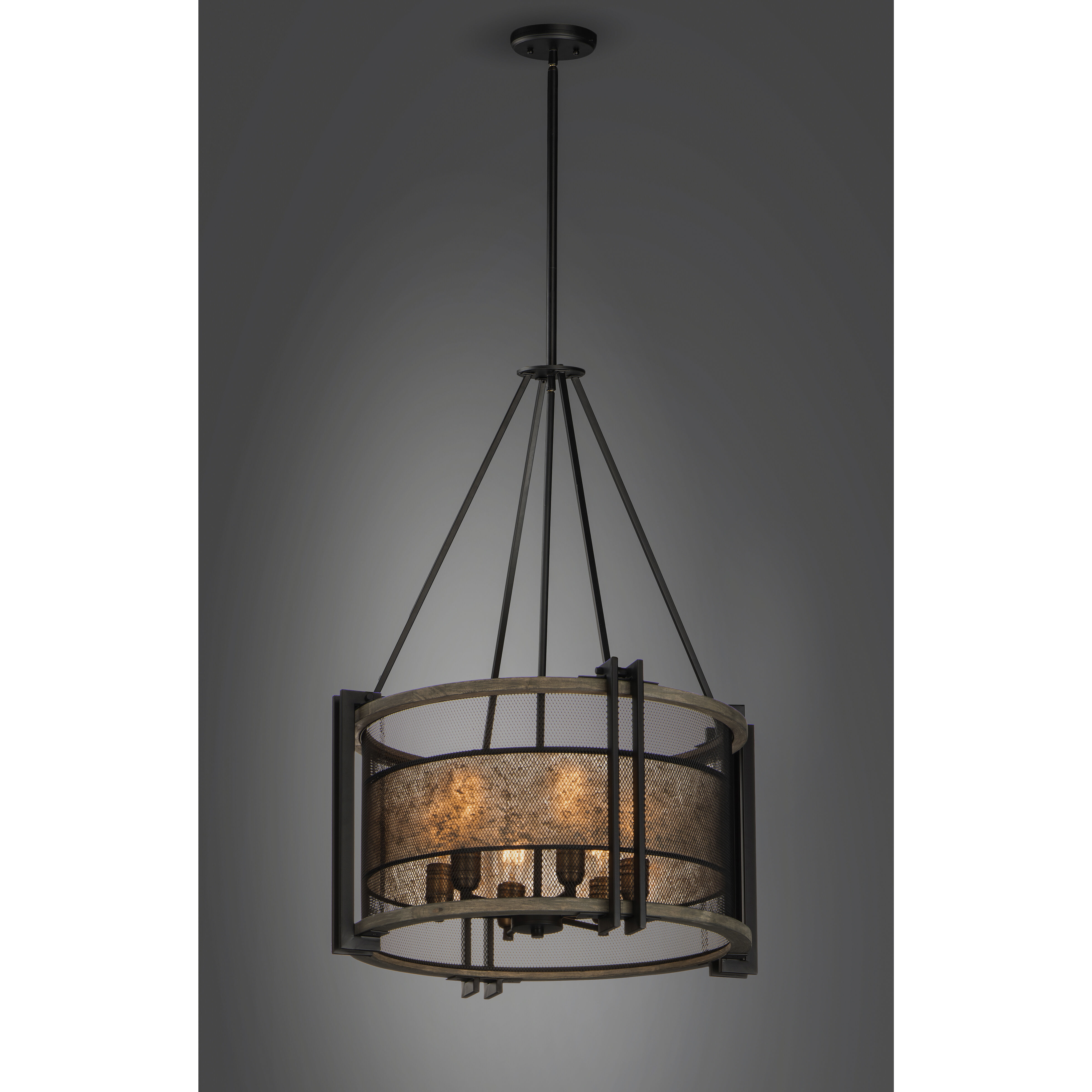 Maxim 27565BKBWAB Boundry 6 Light 24 inch Black/Barn Wood