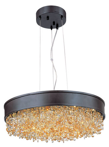 Mystic LED 30 inch Bronze Single Pendant Ceiling Light in 1, Scotch Crystal, 61.6