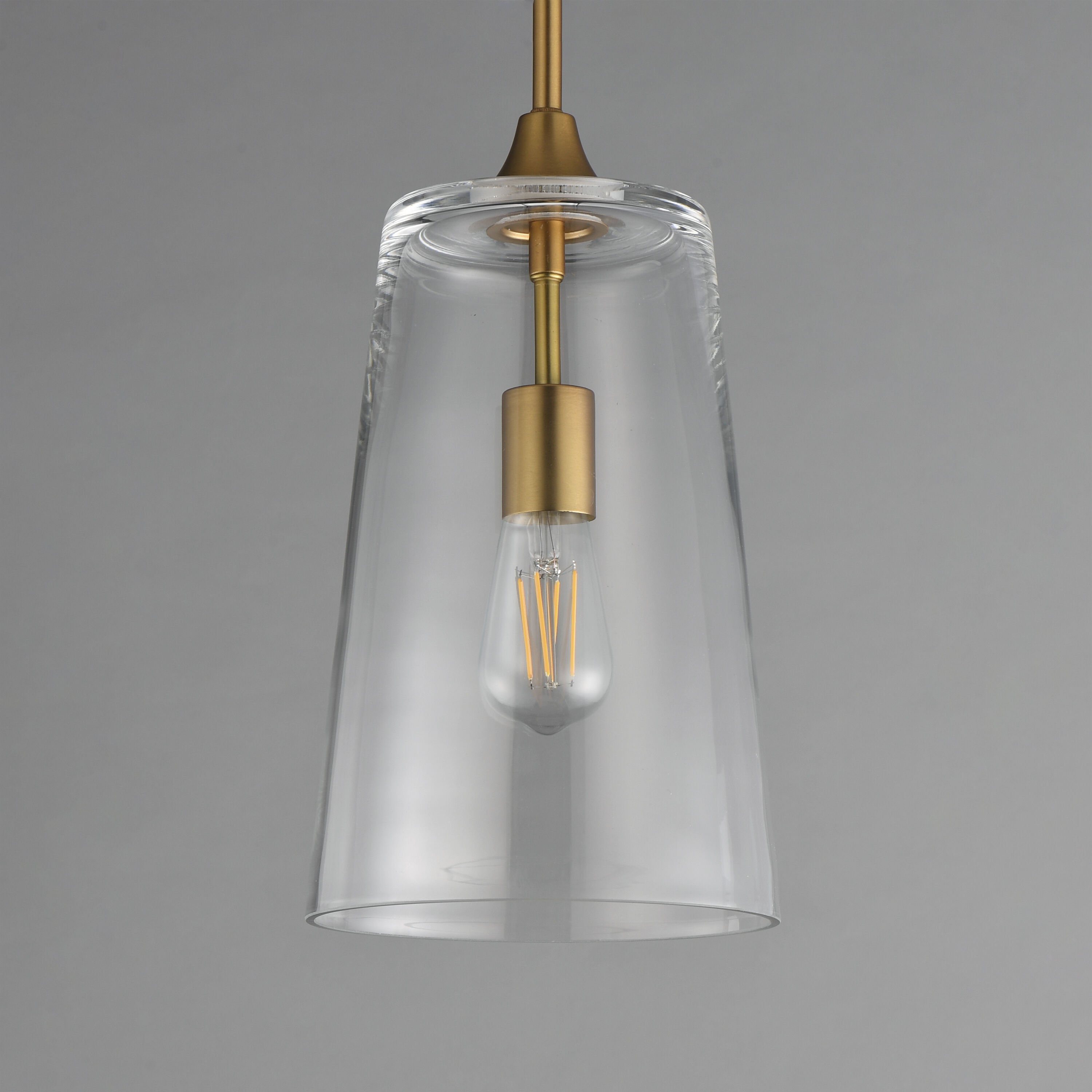 Hudson 1 Light 7.75 inch Natural Aged Brass Single Pendant Ceiling Light in Clear