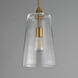 Hudson 1 Light 7.75 inch Natural Aged Brass Single Pendant Ceiling Light in Clear