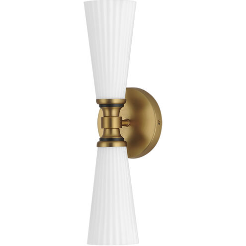 Krevat 2 Light 5 inch Black and Natural Aged Brass Wall Sconce Wall Light