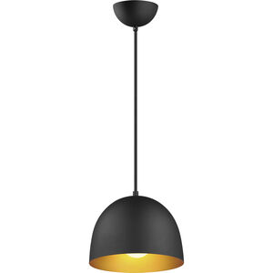 Tova 1 Light 9 inch Black and Gold Single Pendant Ceiling Light