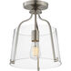 Bellmore 1 Light 11 inch Satin Nickel Semi-Flush Mount Ceiling Light