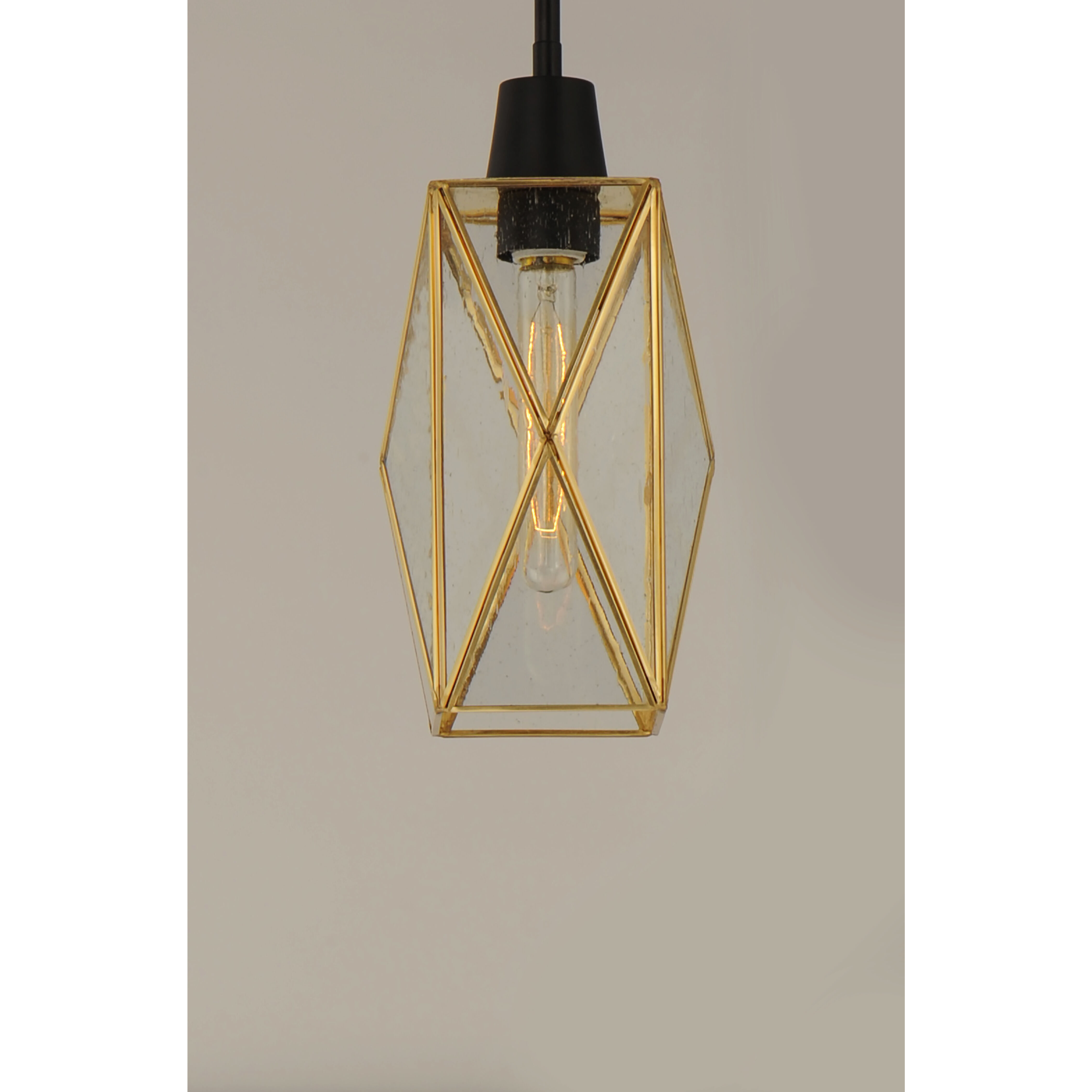 Norfolk 1 Light 6 inch Black/Burnished Brass Mini Pendant Ceiling Light