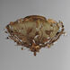 Elegante 3 Light 16.5 inch Etruscan Gold Semi-Flush Mount Ceiling Light