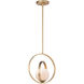 Coronet 1 Light 12 inch Satin Brass Single Pendant Ceiling Light