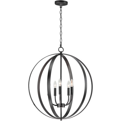 Provident 5 Light 24 inch Black Single Pendant Ceiling Light