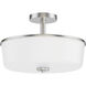 Fuller 3 Light 14.75 inch Satin Nickel Flush Mount Ceiling Light in White
