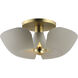 Poppy LED 17.75 inch Silver Gold and Satin Brass Flush Mount Ceiling Light