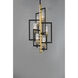 Flambeau 6 Light 14 inch Black and Antique Brass Chandelier Ceiling Light
