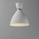 Carillon 1 Light 10.5 inch White with Satin Brass Mini Pendant Ceiling Light in White and Satin Brass