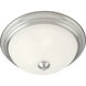 Essentials - 584x 1 Light 11.5 inch Satin Nickel Flush Mount Ceiling Light in Marble