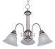 Malaga 3 Light 20 inch Satin Nickel Mini Chandelier Ceiling Light in Frosted